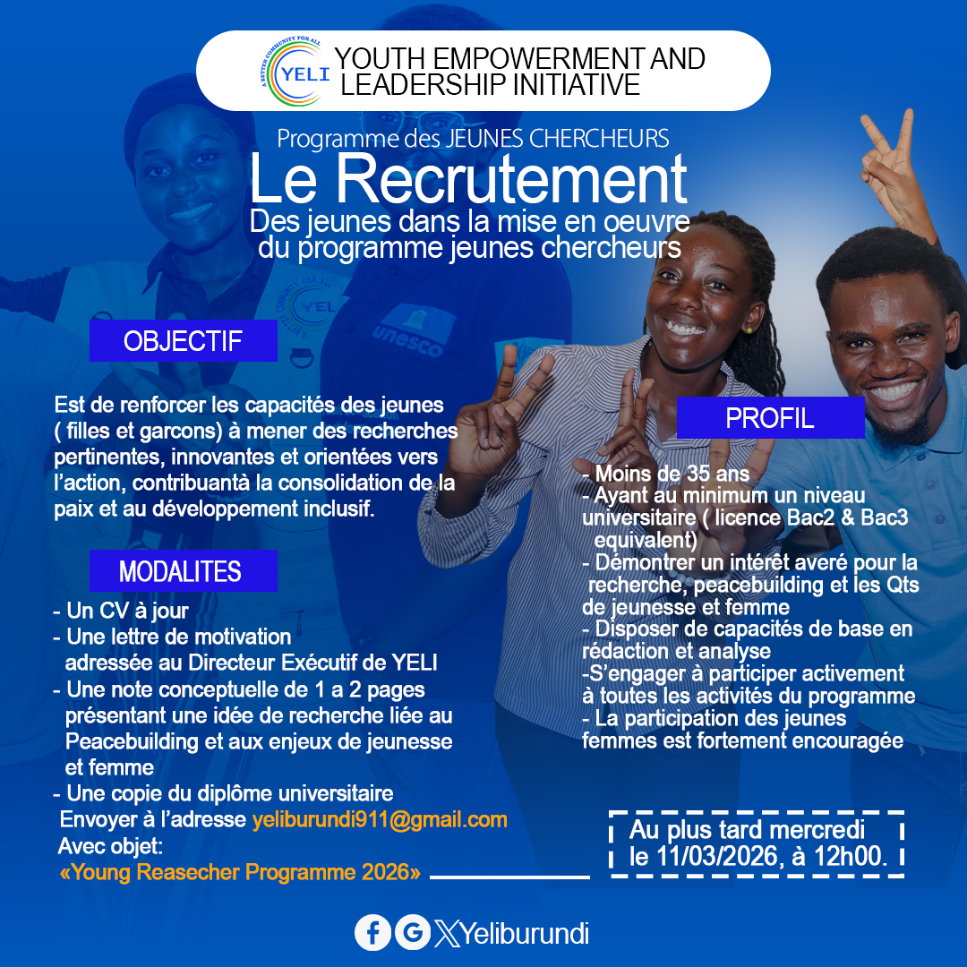 Le recrutement des Jeunes dans la mise en œuvre du Programme Jeunes Chercheurs